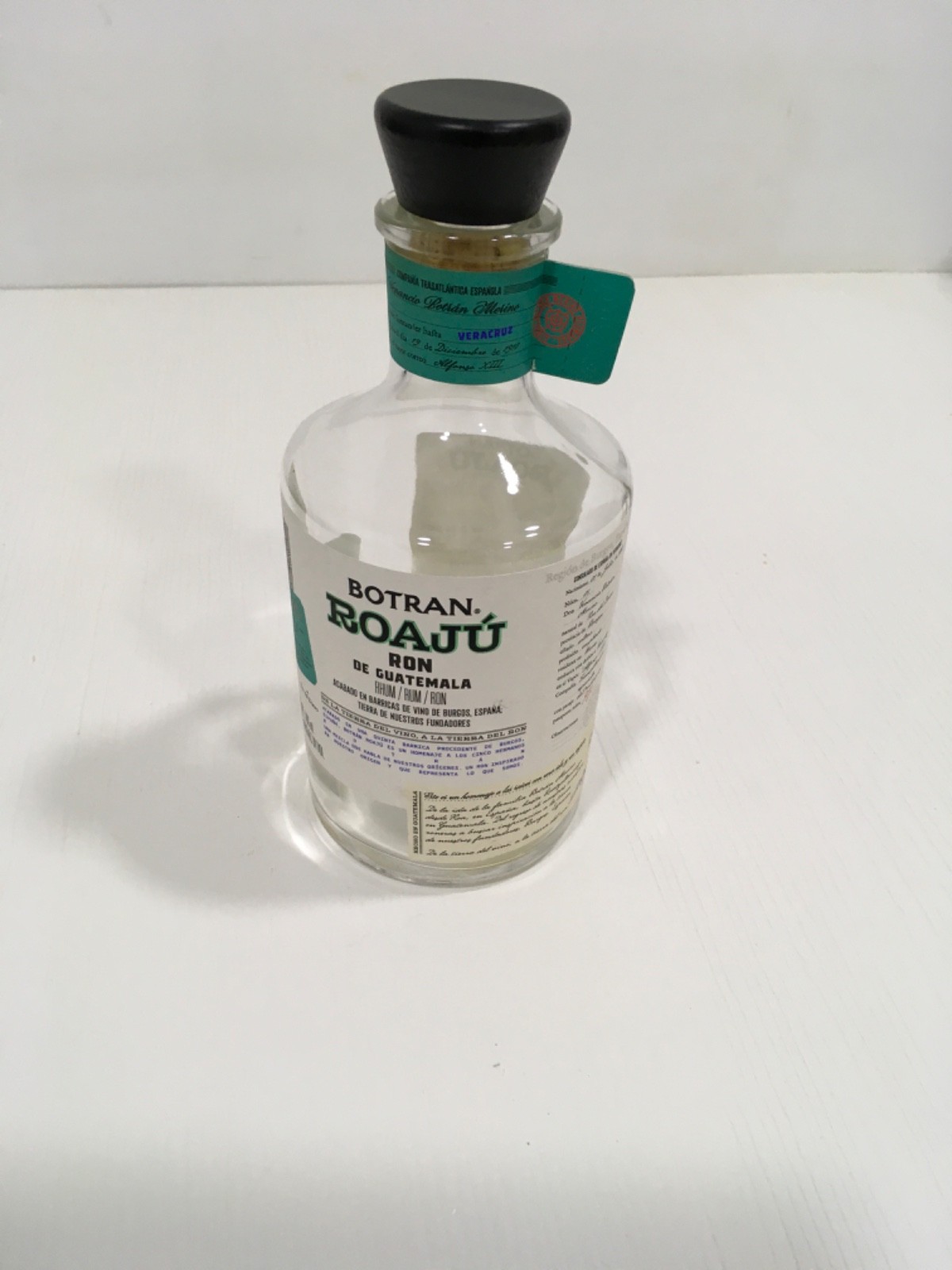 Botran. Roaju ron de Guatemala, empty bottle