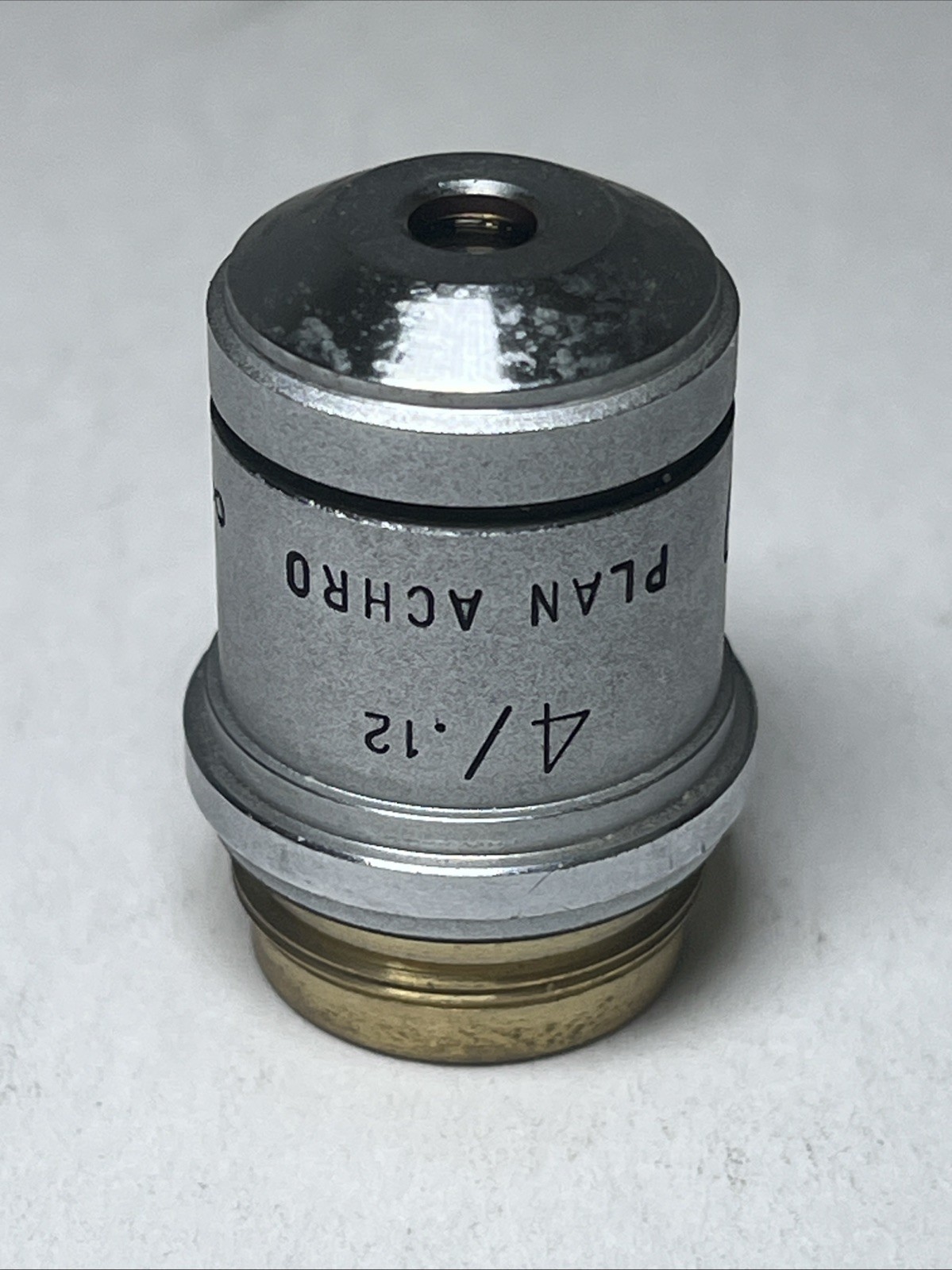 AO Spencer Microscope Objective PLAN ACHRO 4/.12 1017 Used