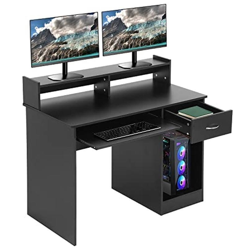 43" Home Office Desk Computer Desk Writing Workstations w/Drawers Keyboard Tray