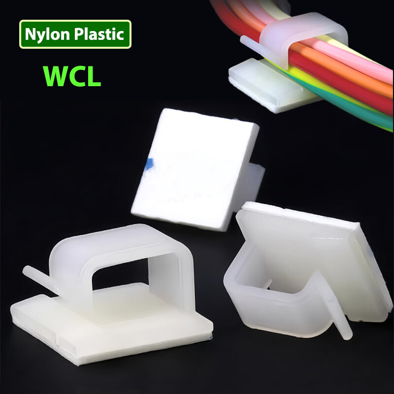 WCL Self Adhesive Cable Clips Mount Plastic Wire Conduit Sticky Pad Clamp Holder