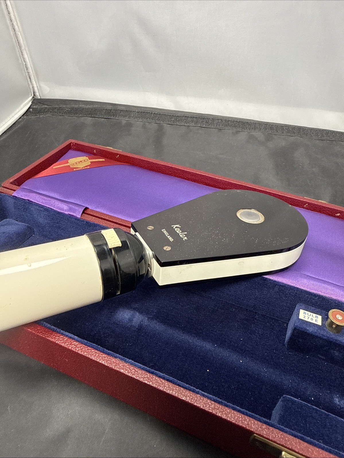 Keeler Klein Keratoscope with Case, Instructions, And Spare Bulb RARE