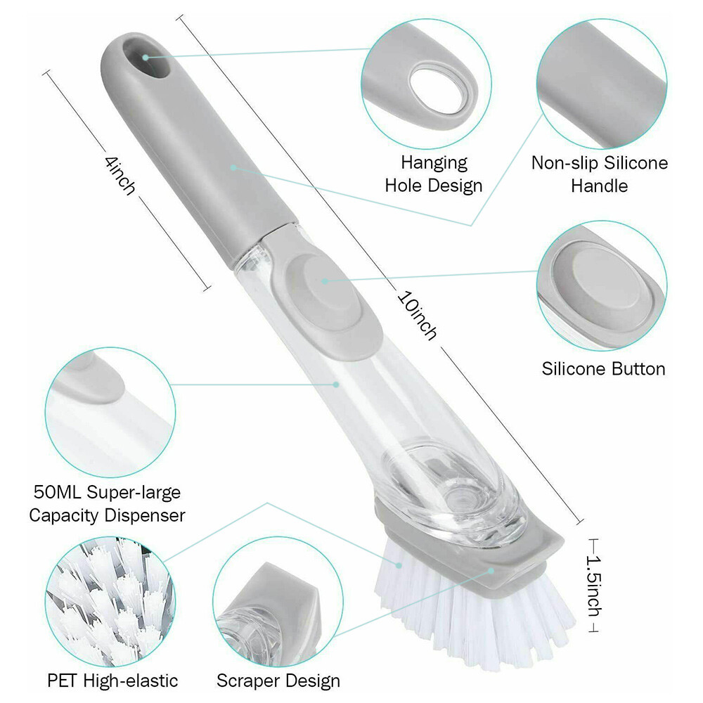 5pcs/set Mutilfunction Soap Control Brush for Pot Dish Kitchen Houshold Cleaning