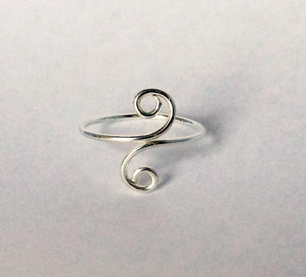 Women's Valentine's Day Solid Metal Beautiful Adjustable Toe Ring 925 SS