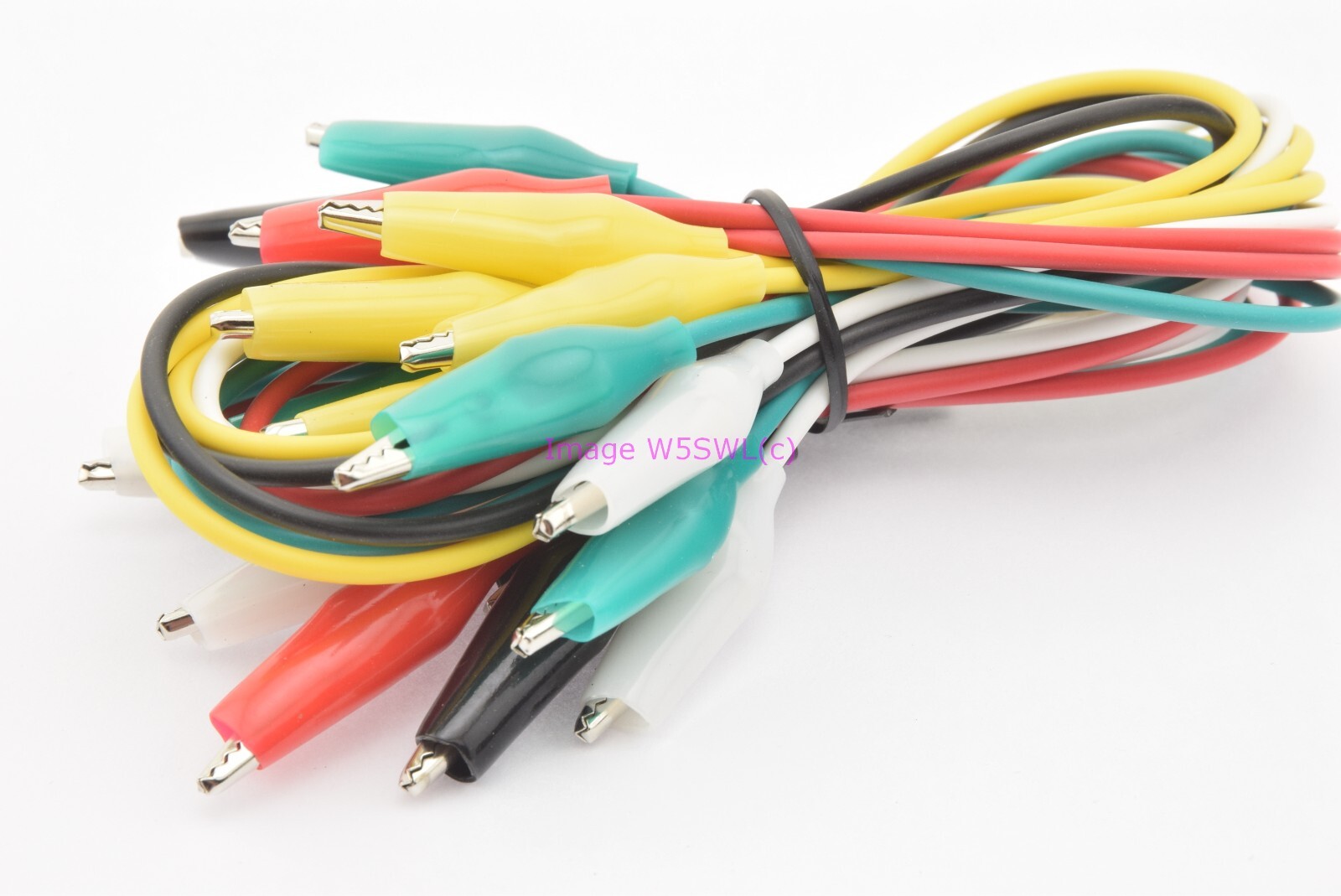 10pcs Test Lead Set - 5 Color - Medium Alligator Clip Size - 2 Of Each Color
