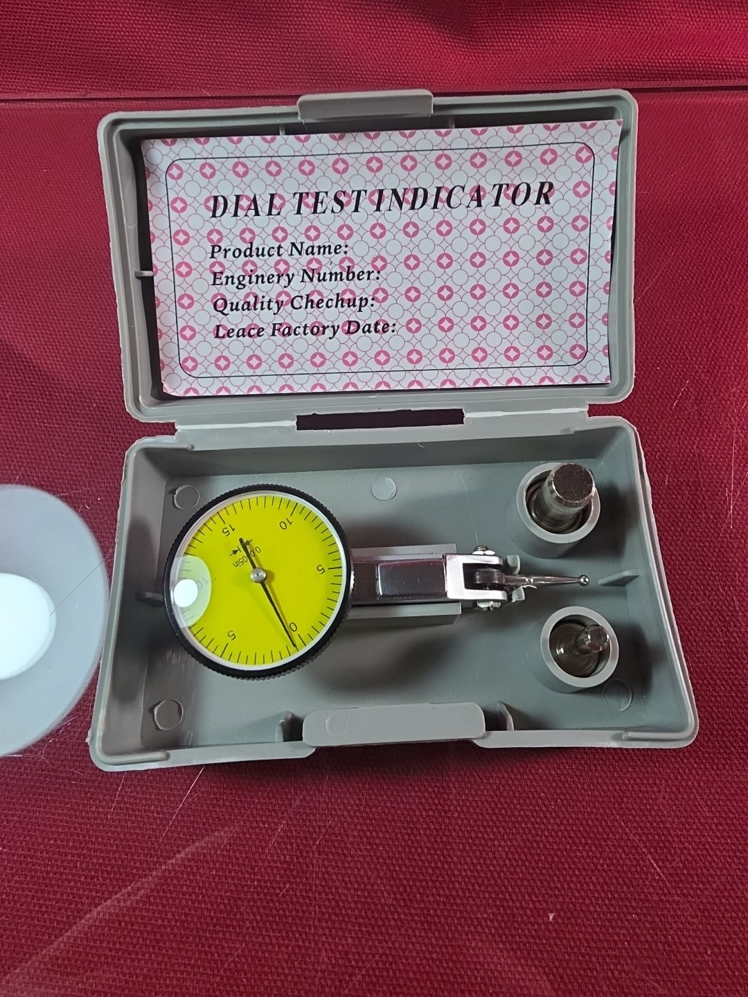 Dial Test Indicator 0-0.01 mm Lever Style Yellow Face W/Case Machinist Tool