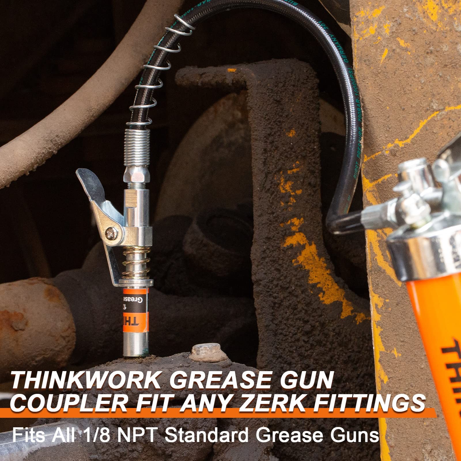 THINKWORK Grease Gun Coupler, 0.53" Tips, Coupler