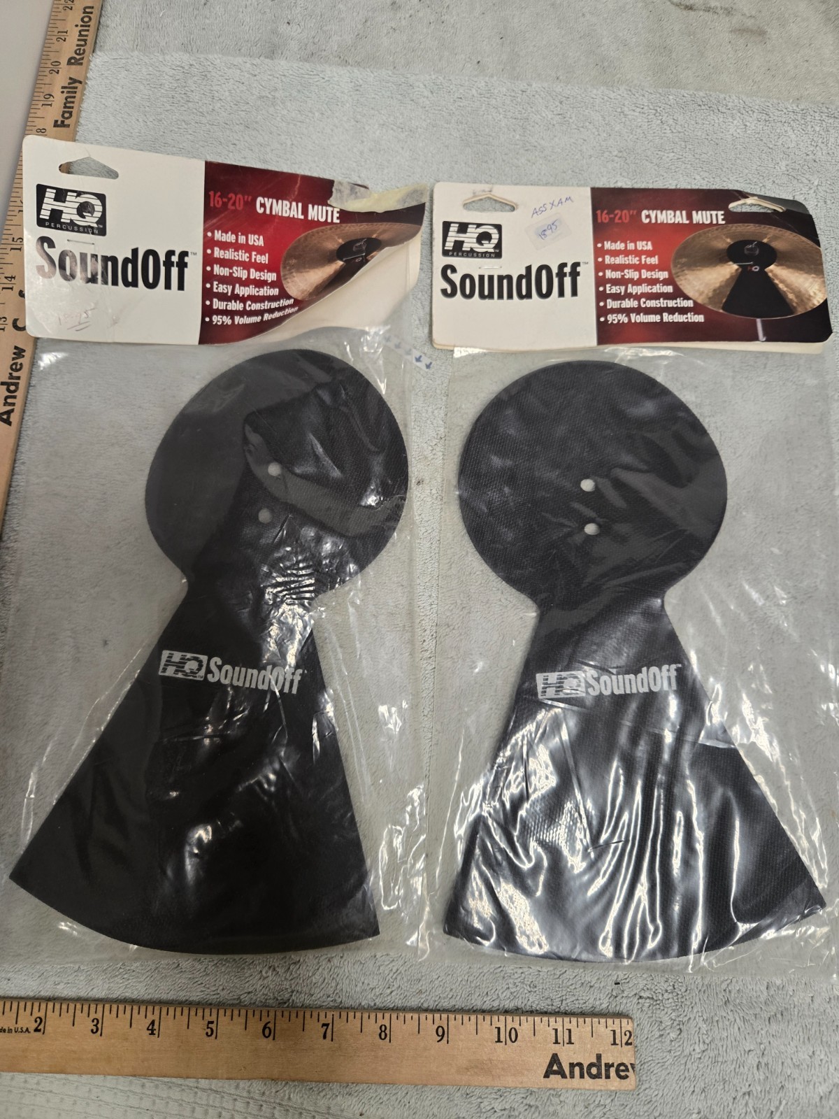 Lot of 2, HQ soundoff, cymbal mute, fits 16"-20", new in package