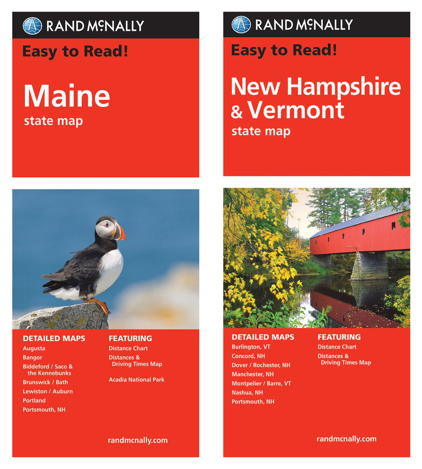 Rand McNally State Maps: Maine and New Hampshire/Vermont (2 Maps)