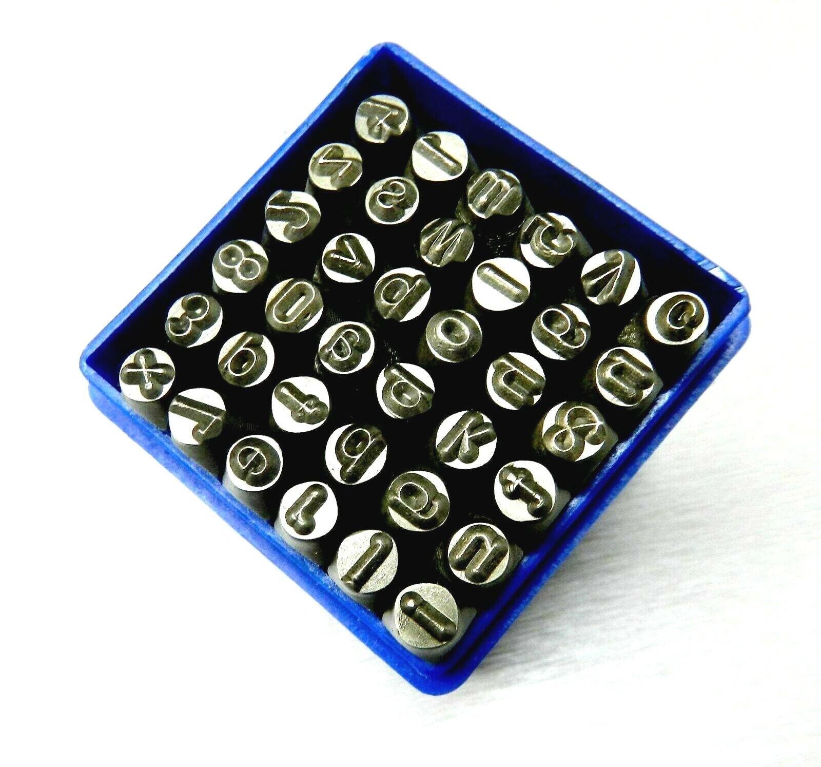 Hand Metal Marking Punches 5mm 3/16" Lower Case Alphabet & Numbers Stamps 36-Set