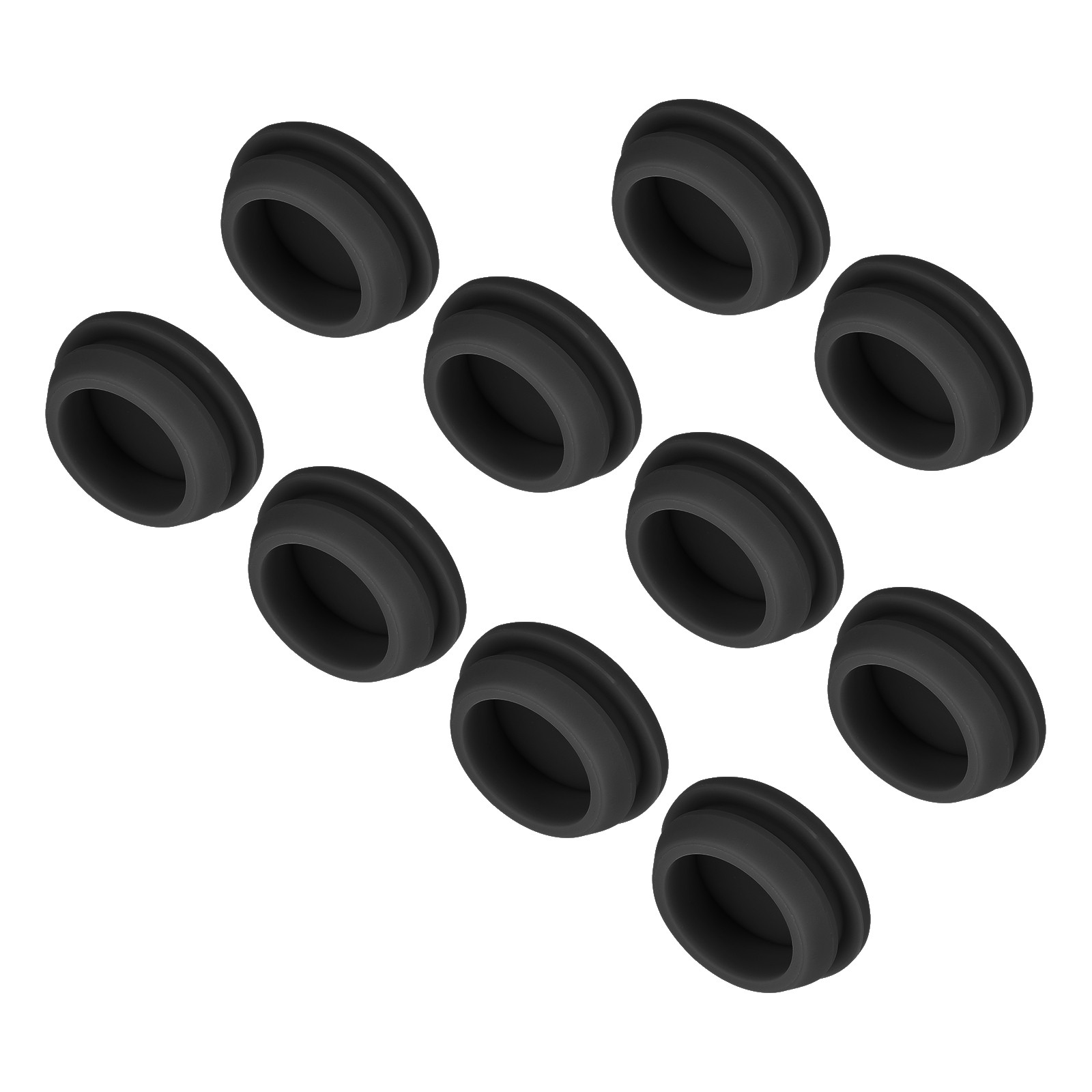 10pcs Silicone Snap in Locking Hole Plugs,22mm Narrow Groove 2.5mm Black