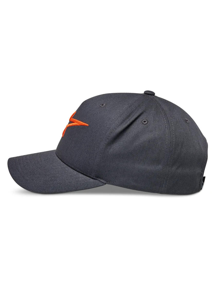 Alpinestars Ageless Curve Hat Baseball Cap Charcoal Orange Snap back Casual Wear