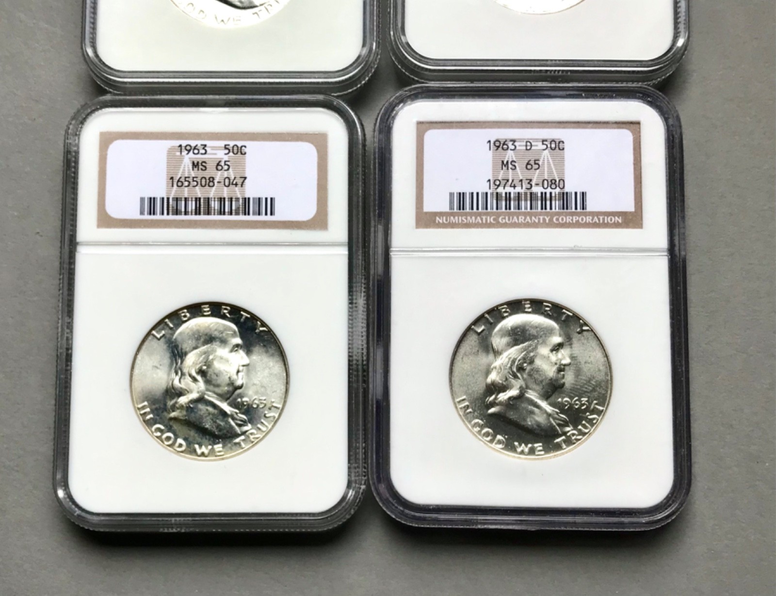 Group of (4) Franklin Half Dollars NGC MS65