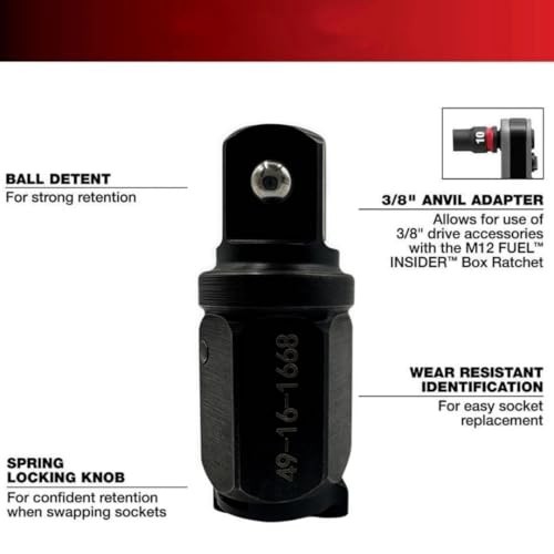 49-16-1668 Box Ratchet 3/8'' Anvil Adapter With locking function For Milwau
