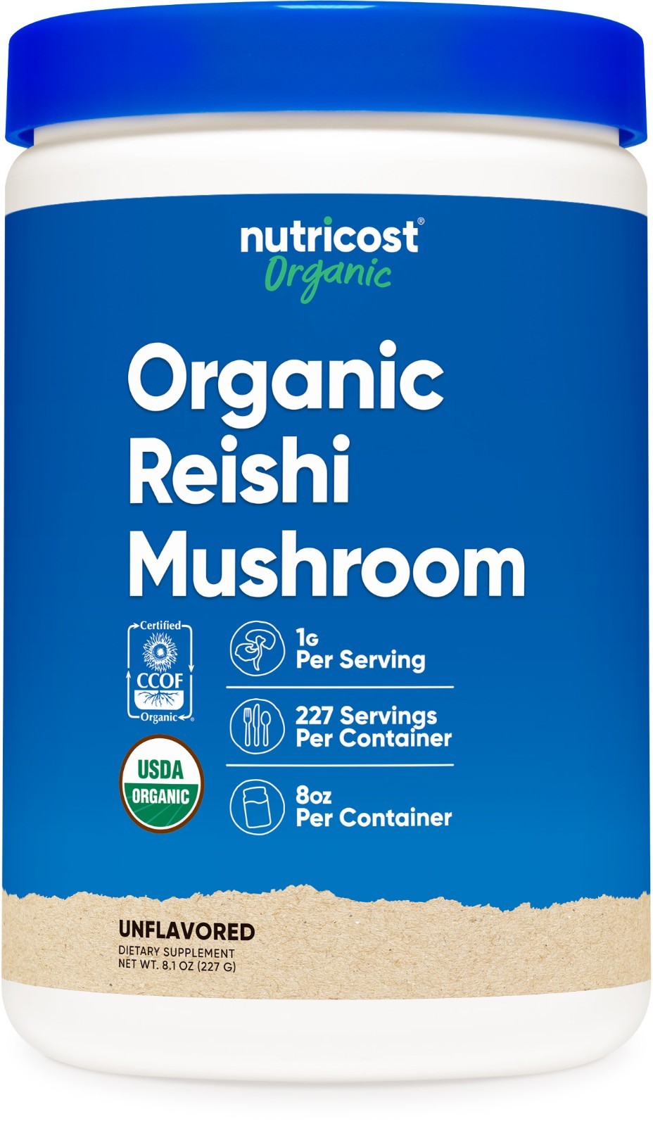 Nutricost Organic Reishi Mushroom Powder 8oz (0.5LB) - Non-GMO & Gluten Free