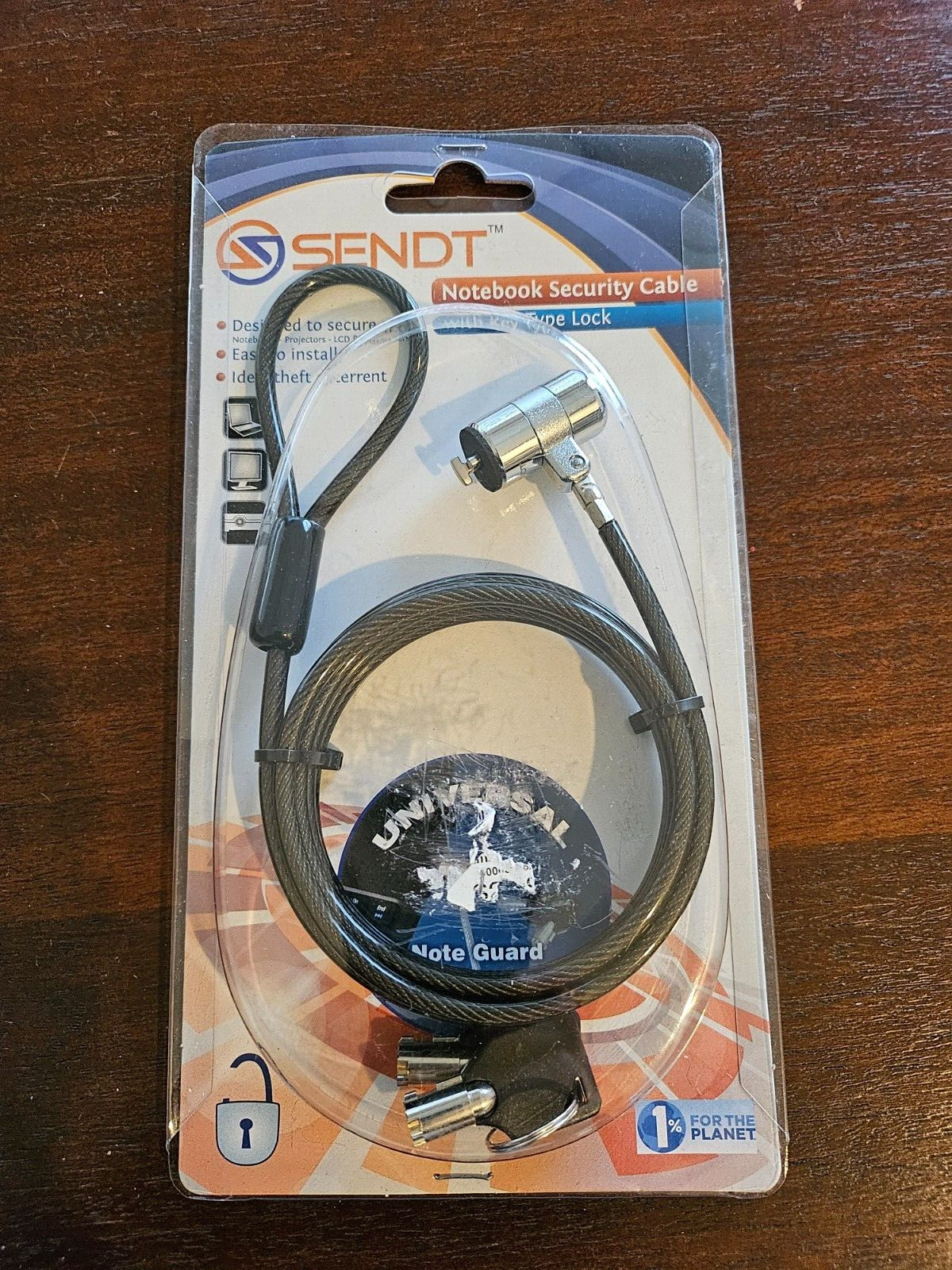 Sendt SNT-NBLK Notebook Security Cable W/ Key Type lock