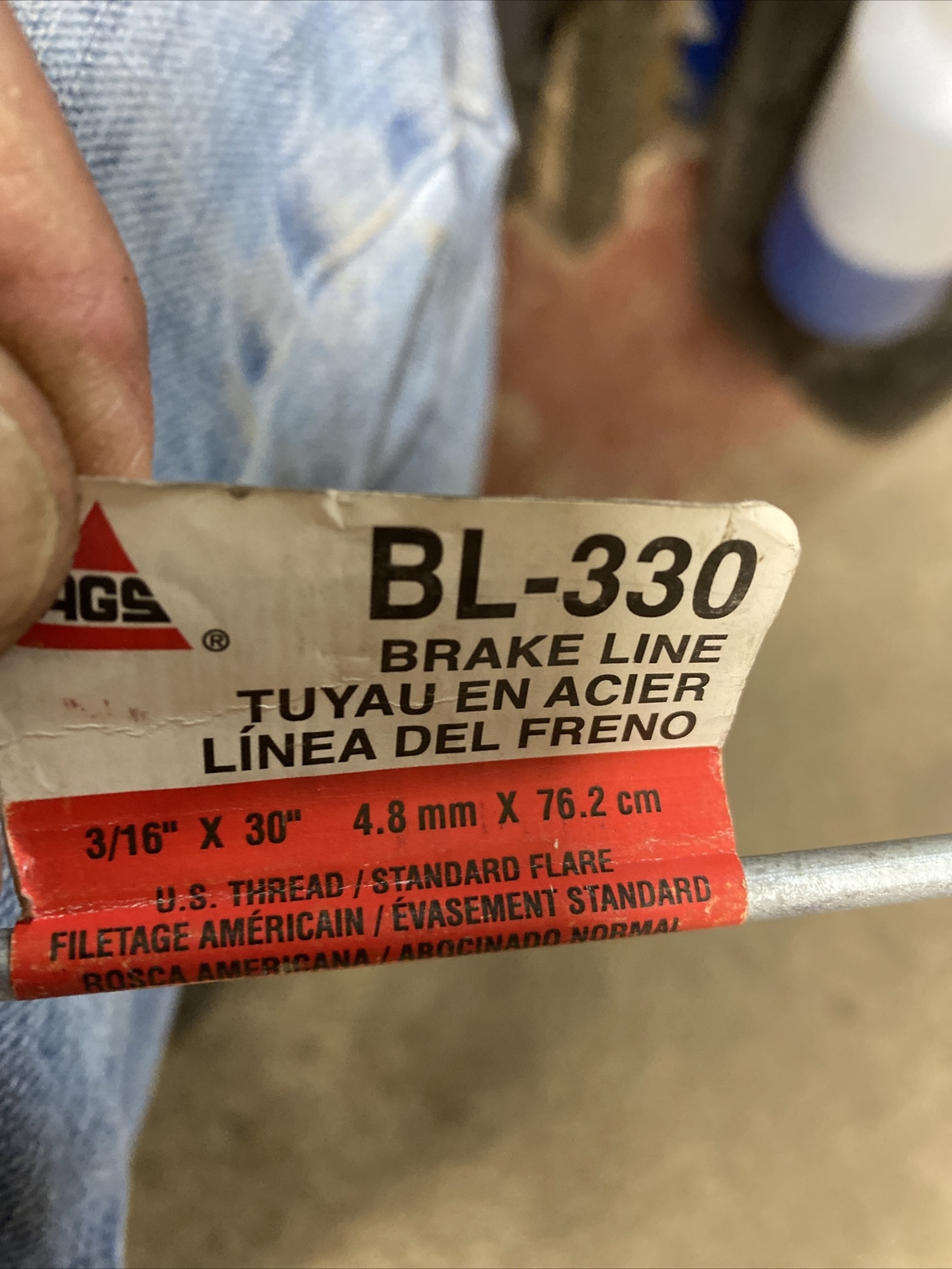 AGS Company, Part #BL330, Brake Line 3/16" x 30", US Thread Standard Flare