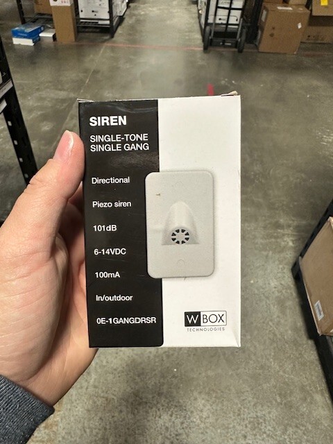 W Box Technologies 0E-1GANGDRSR Single-Tone Single Gang Siren