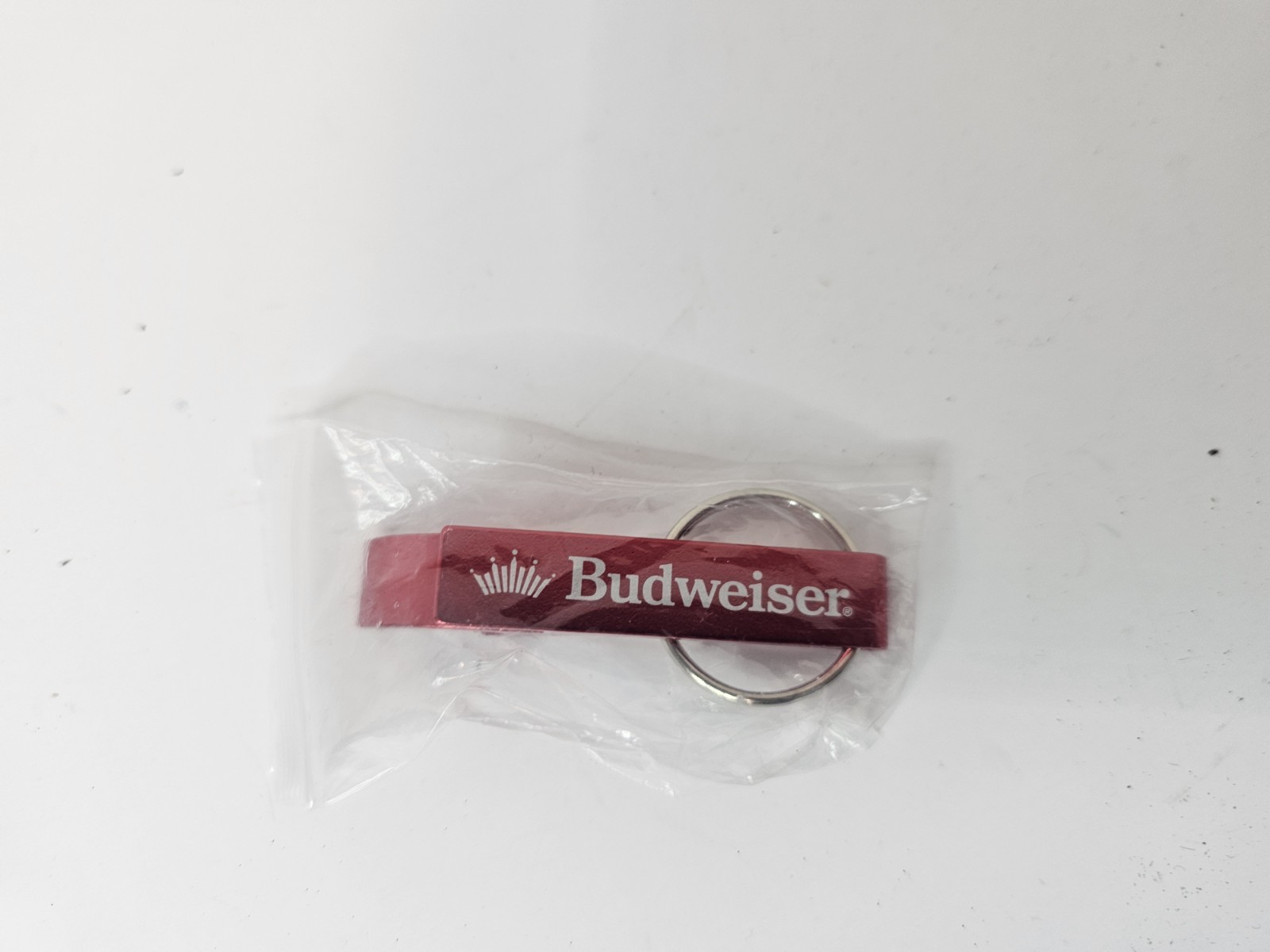 Official Budweiser Beer Keychain Bottle Beer Opener Red Classic NEW