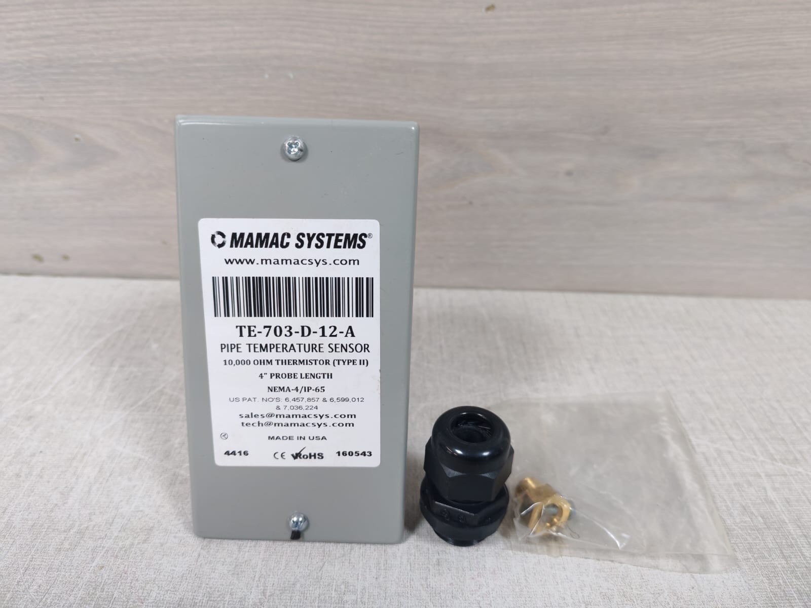 MAMAC SYSTEMS TE-703-D-12-A PIPE TEMPERATURE SENSOR-NEW WITHOUT BOX