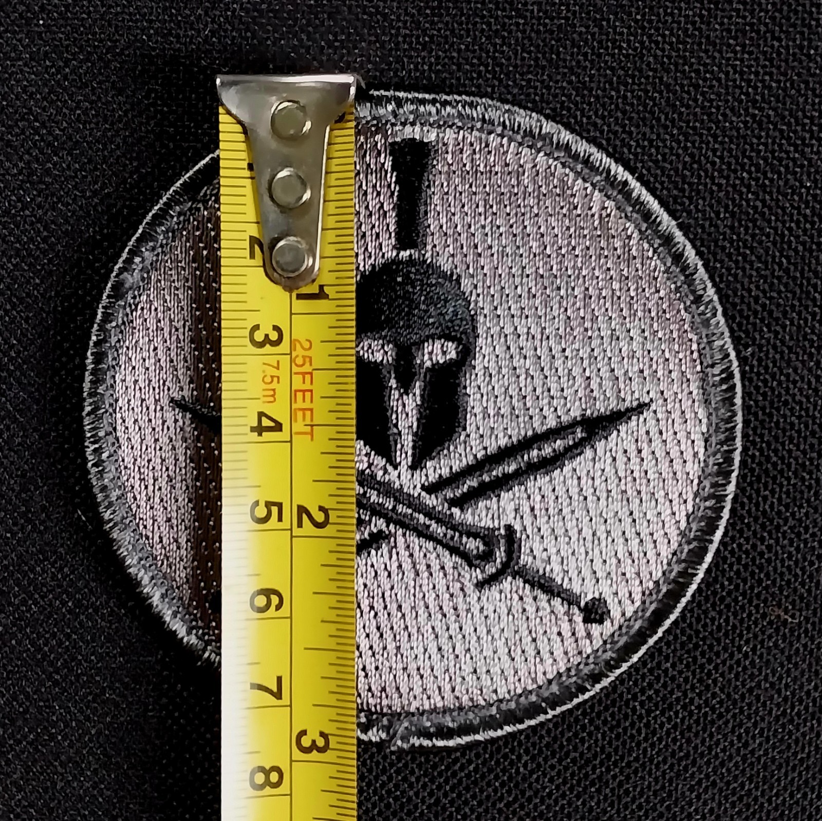MSM ~ SPARTAN CROSS SWORDS ~ Embroidered HOOK Back Morale Combat PATCH ACU DARK