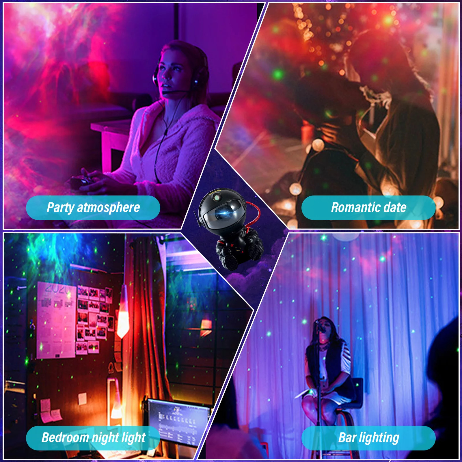 Astronaut Galaxy Projector, Starry Sky Nebula Projection Night Light with Remote