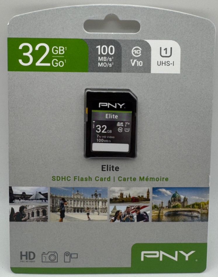 New PNY Elite SDHC 32GB Flash Card