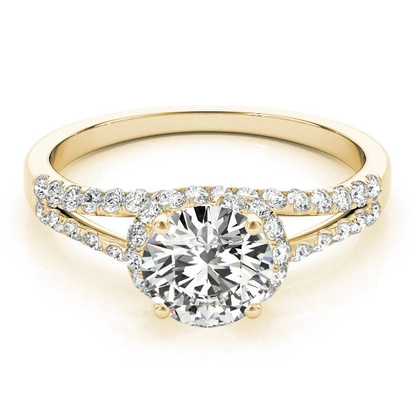 Round Cut 1.80 Ct VVS1 Diamond Lab-Created Engagement Ring 14K Yellow Gold FN