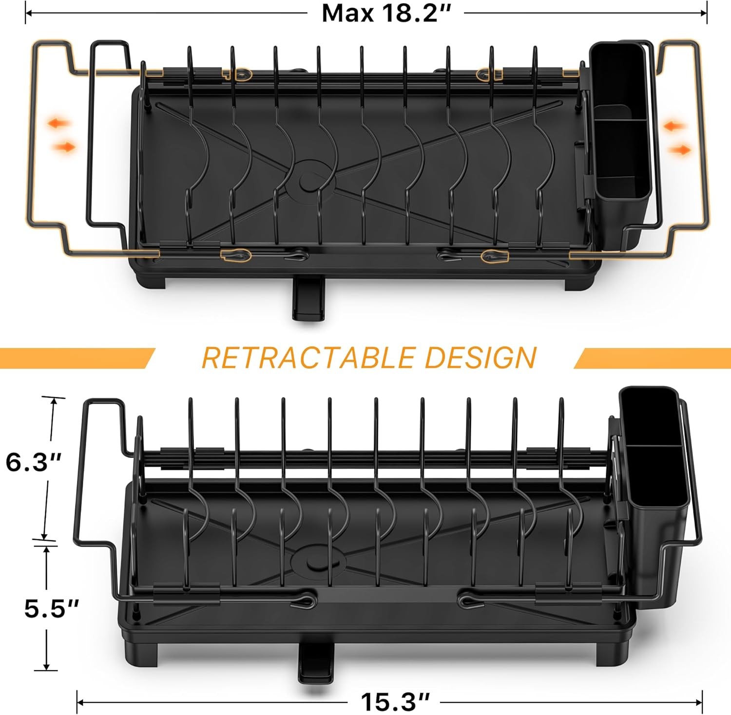 Small Dish Drying Rack - Expandable Sink Dish Drying Rack Over Sinks