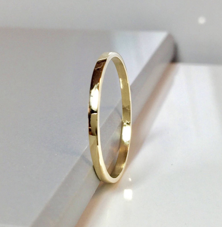 14k/10k Solid Gold 1.5mm Band, Gold Stacking Bands, Toe Rings, Minimalist Rings