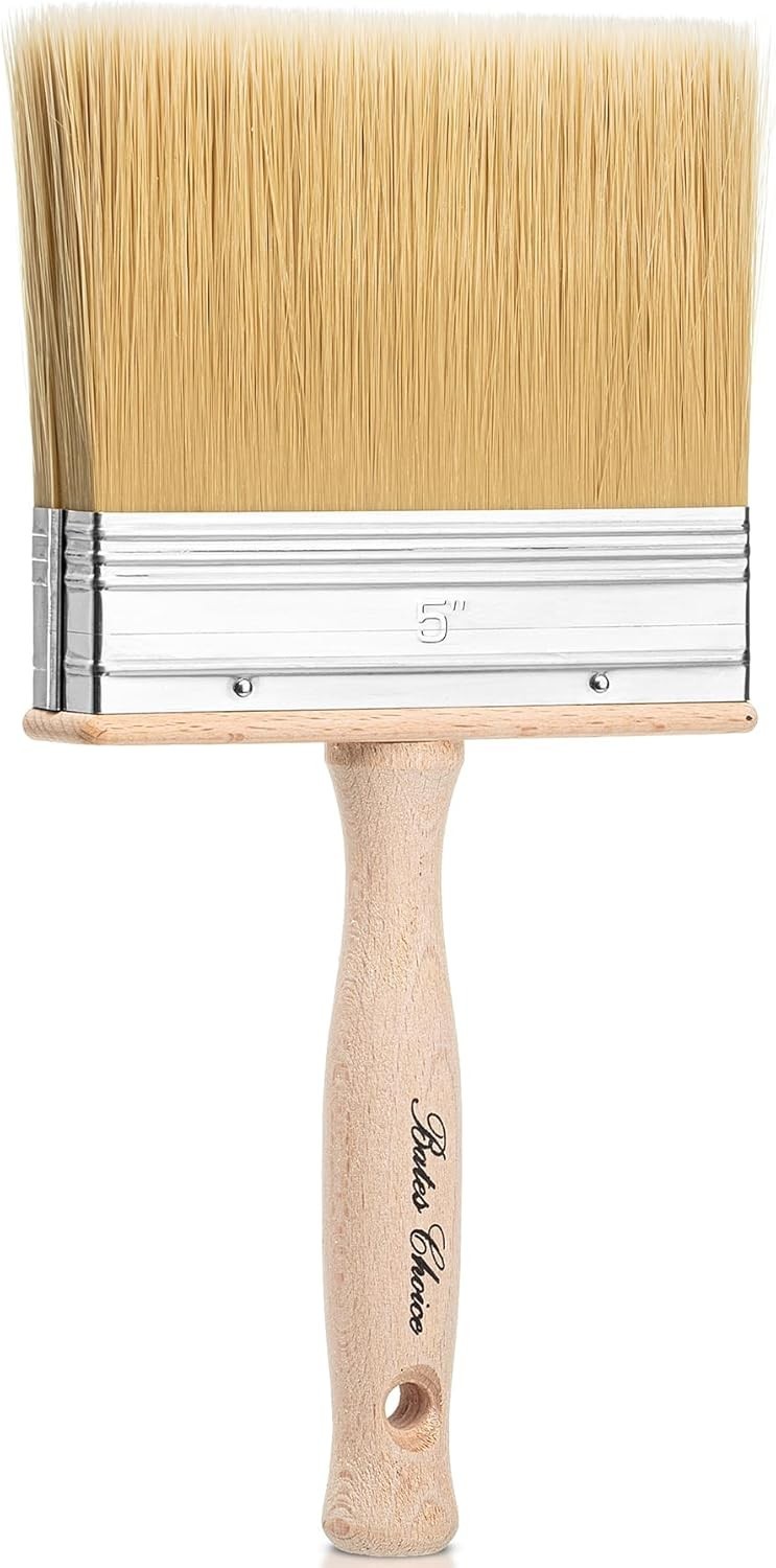 5 Inch Deck Stain Brush, Wooden Handle, Acrylic, Synthetic Bristle, High-Quality