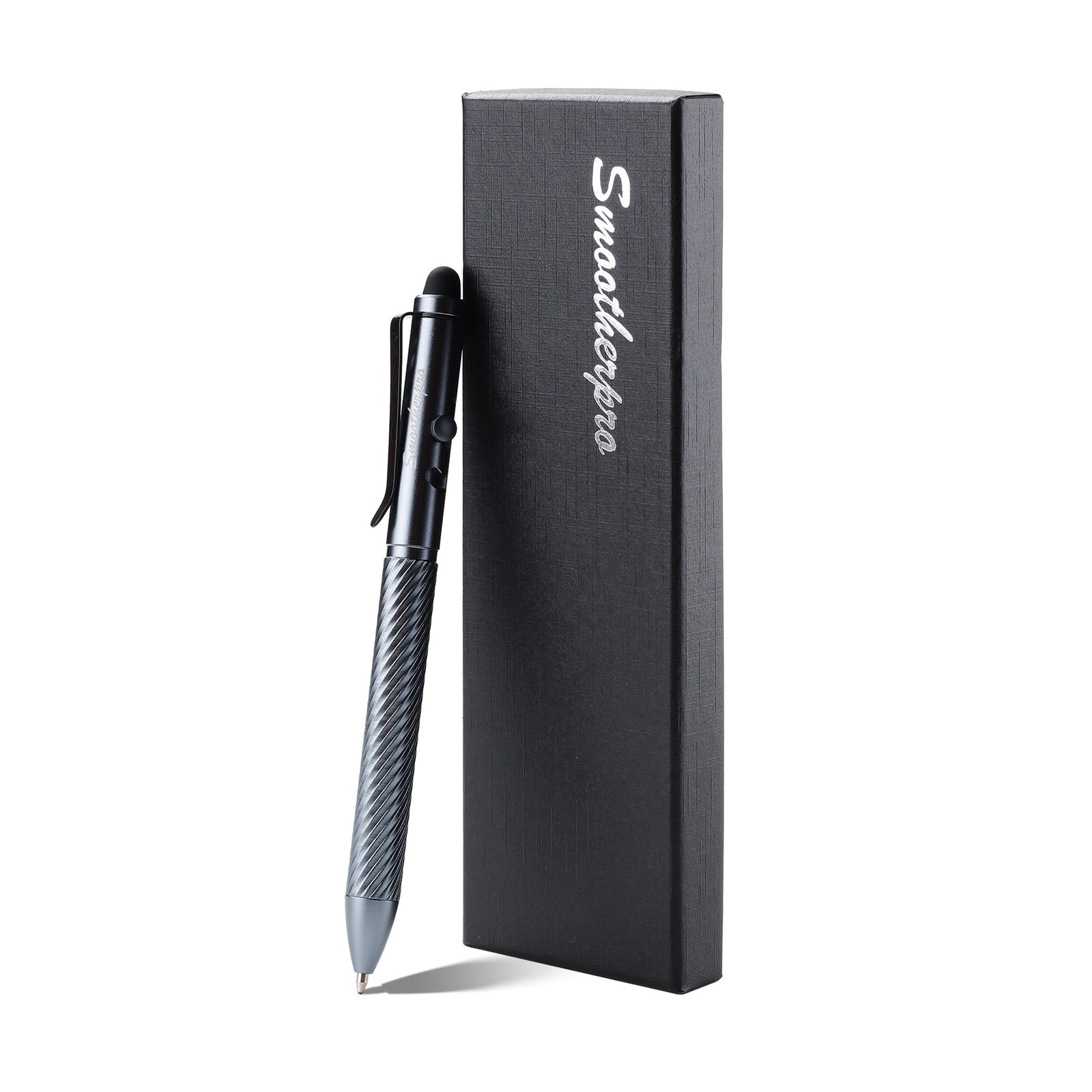 SMOOTHERPRO Bolt Action Pen with Stylus Tip, 0.42 x x 5.59 inches, Gray