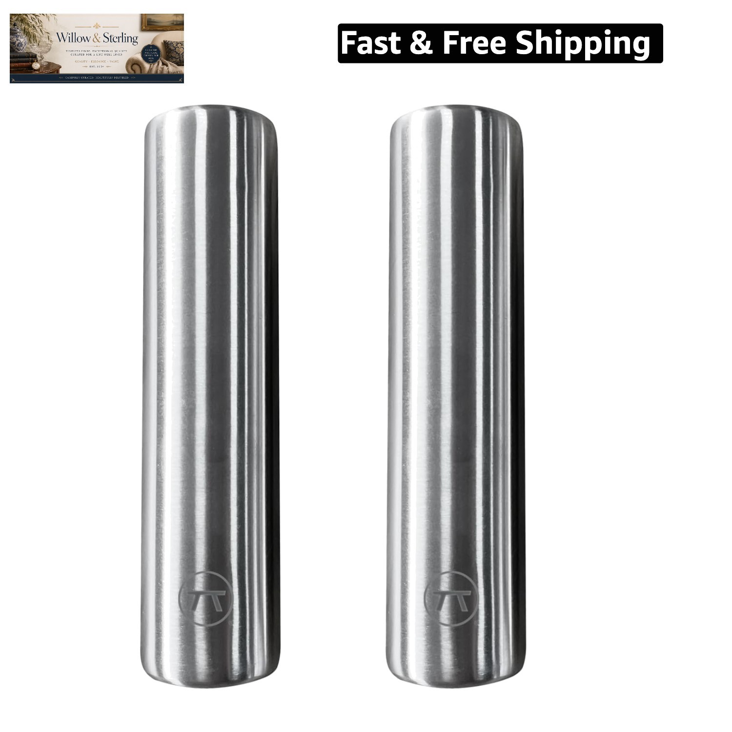 Stainless Steel Cylinder Ice Packs, Set of 2 Reusable Travel and Lunch Box Co...