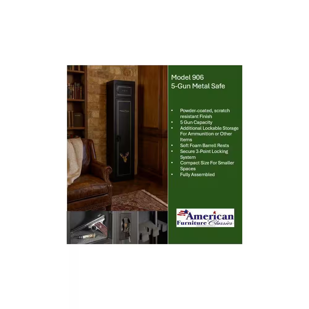 5-Gun Locking Metal Security Cabinet