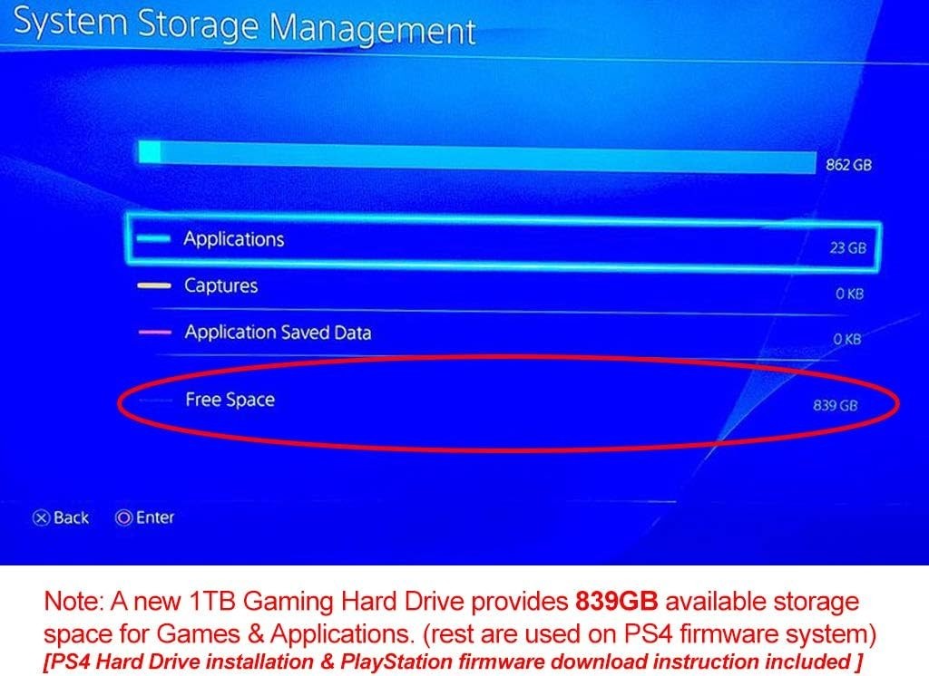 1TB PS4 Hard Drive Replacement - 5400RPM, 16MB Cache Buffer