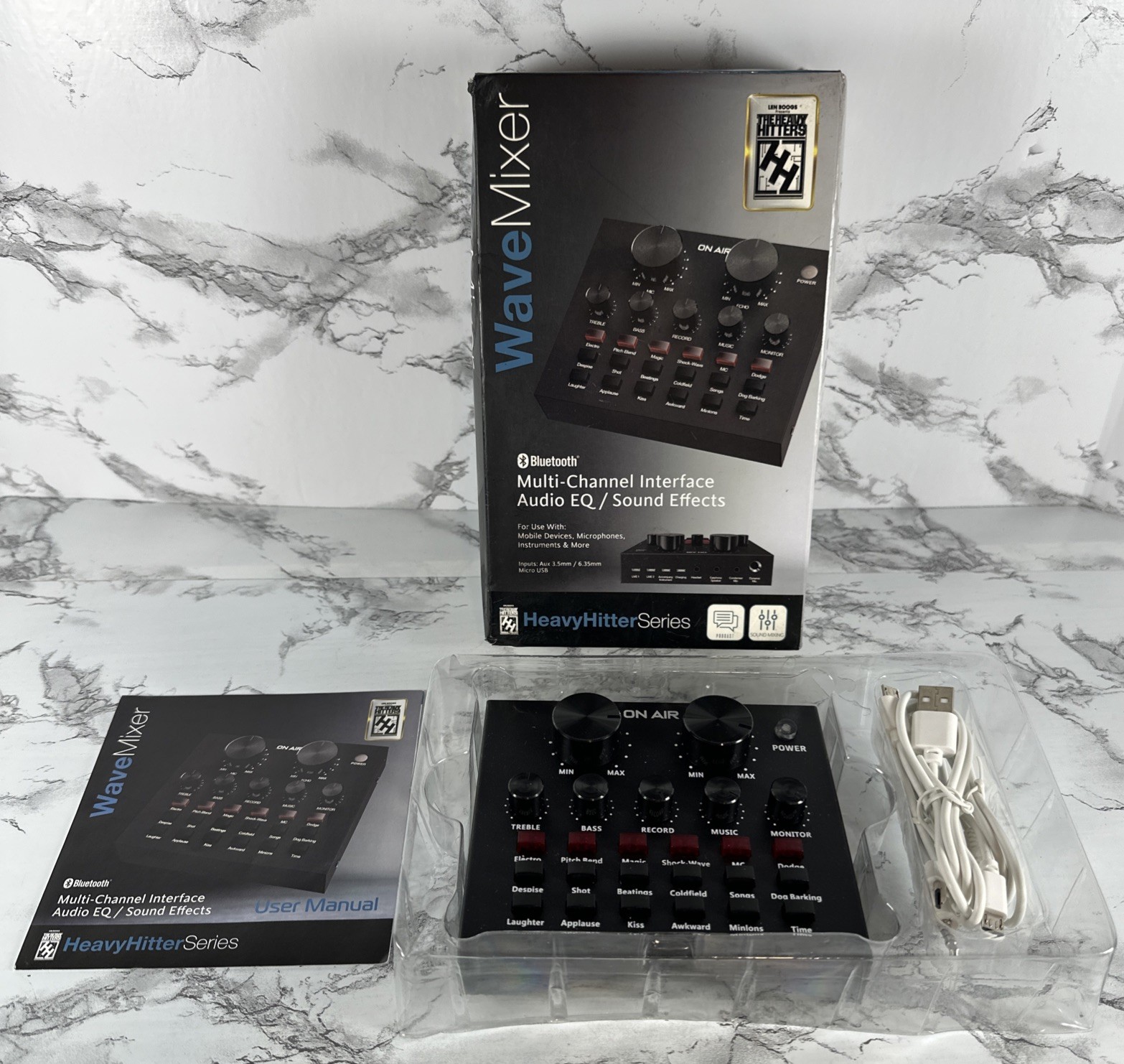 ON AIR WaveMixer Bluetooth 2-Channel Desktop Audio Interface w/ 2 Mic, 2 Line