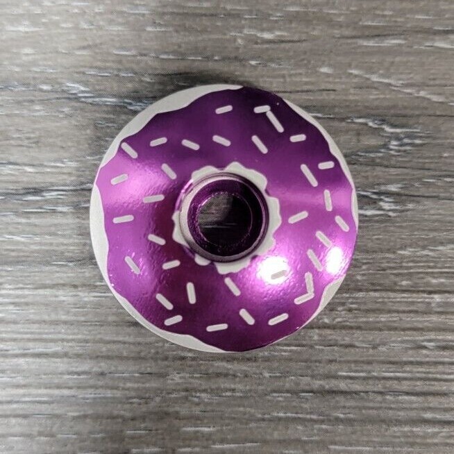 Sprinkles Donut Bicycle Headset Top Cap 1 1/8" Purple Stem Cap Bike Simpsons