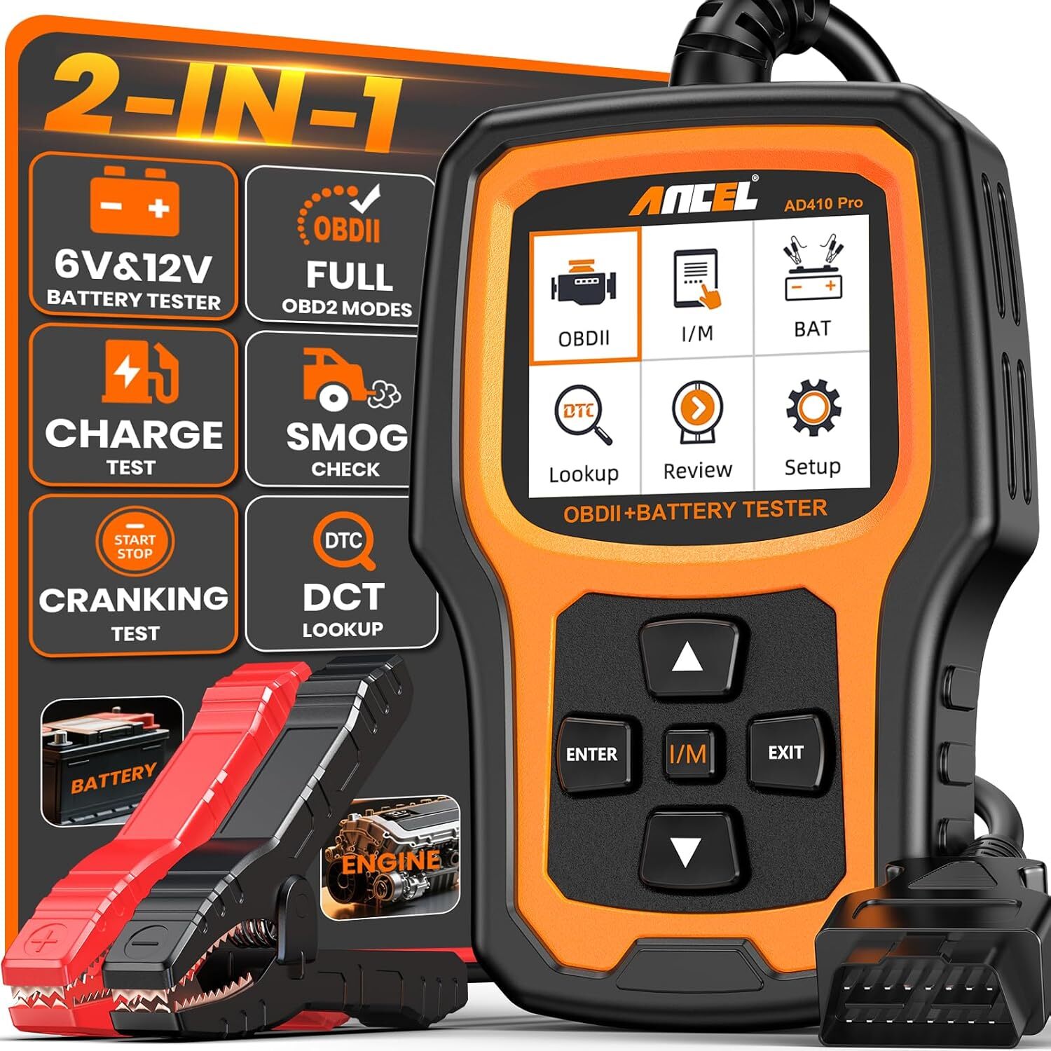 ANCEL AD410 Pro Car OBD2 Scanner Diagnostic Tool Battery Tester Auto Code Reader