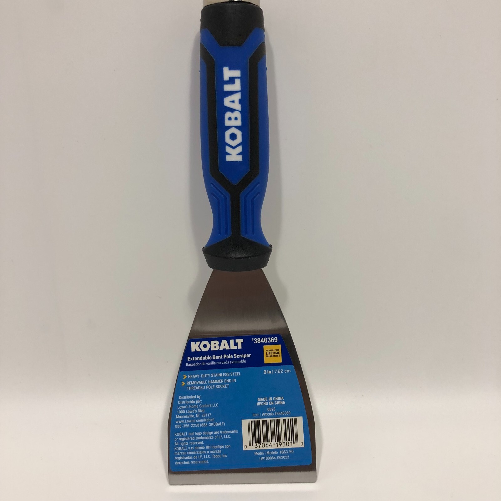Kobalt 3 Inch Extendable Bent Pole Scraper Heavy Duty Stainless Steel