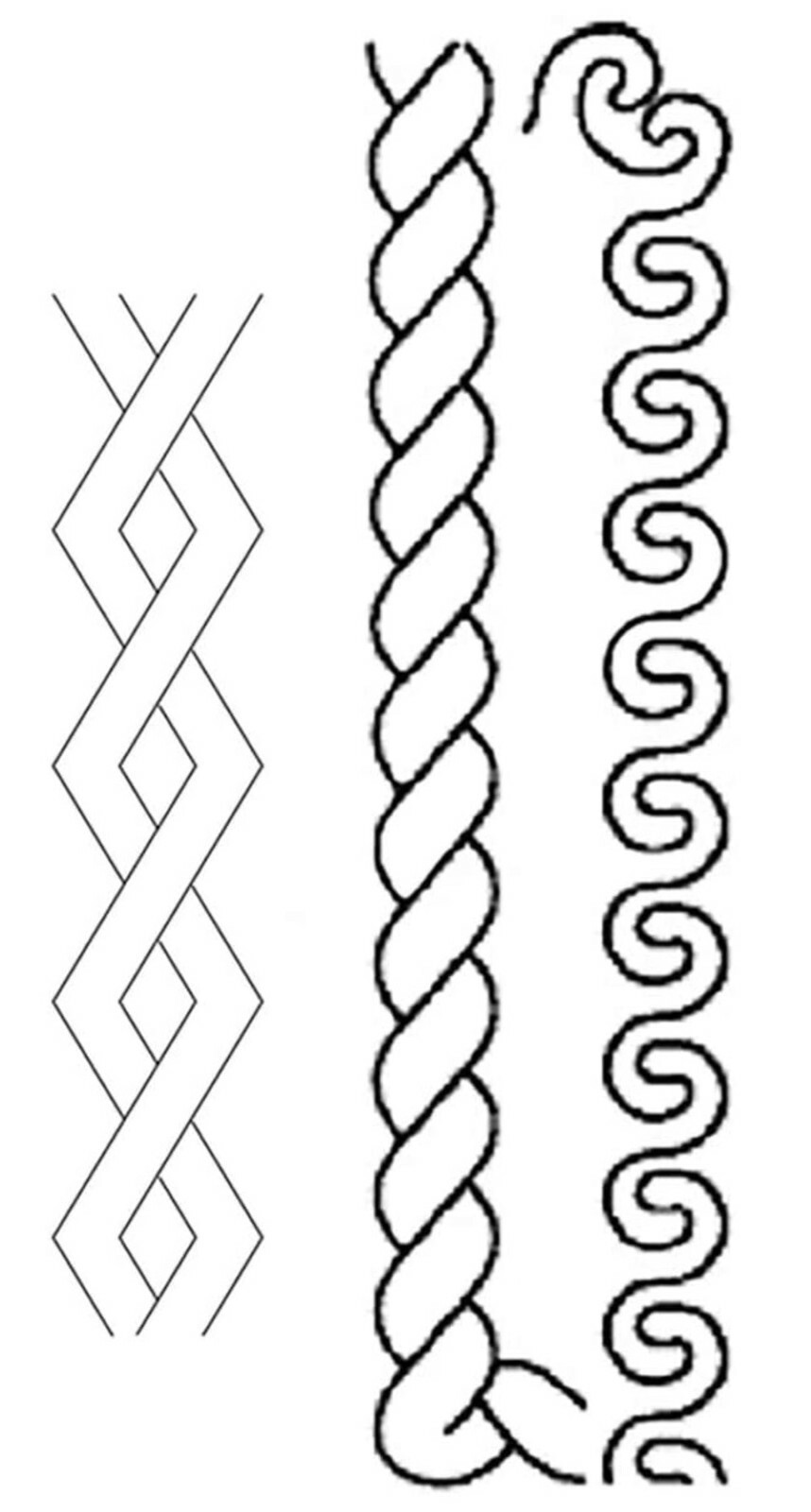 2 Quilting Stencils Lattice, Rope & Wave Swirl Border 2" Quilt Pattern Templates