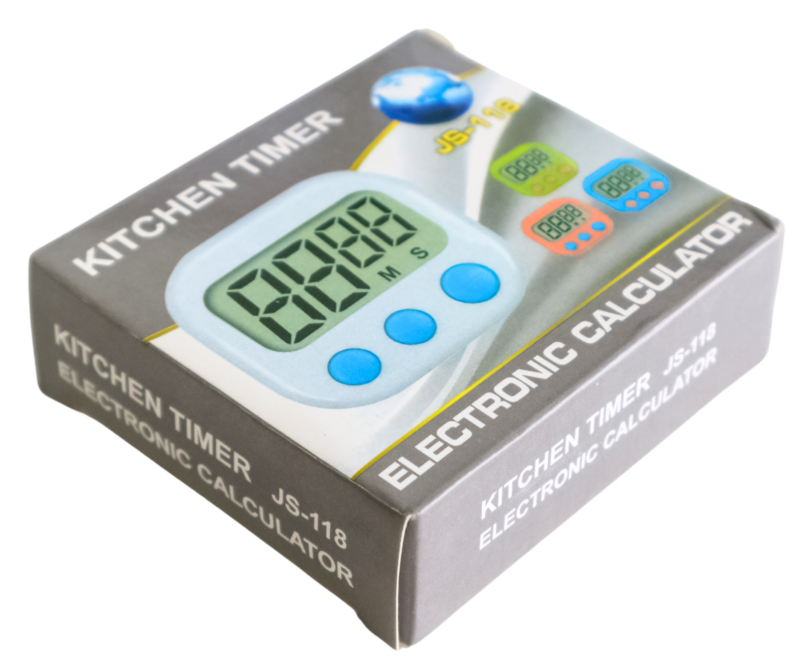JS-118 Digital Kitchen Timer – Magnetic Countdown Clock with Loud Alarm – Black