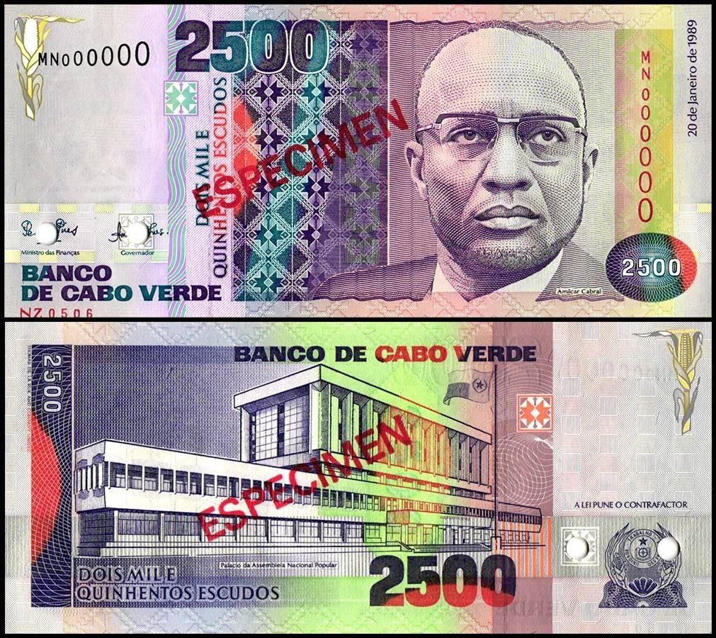 Cape Verde 2500 Escudos, 1989, P-61s, UNC, Specimen
