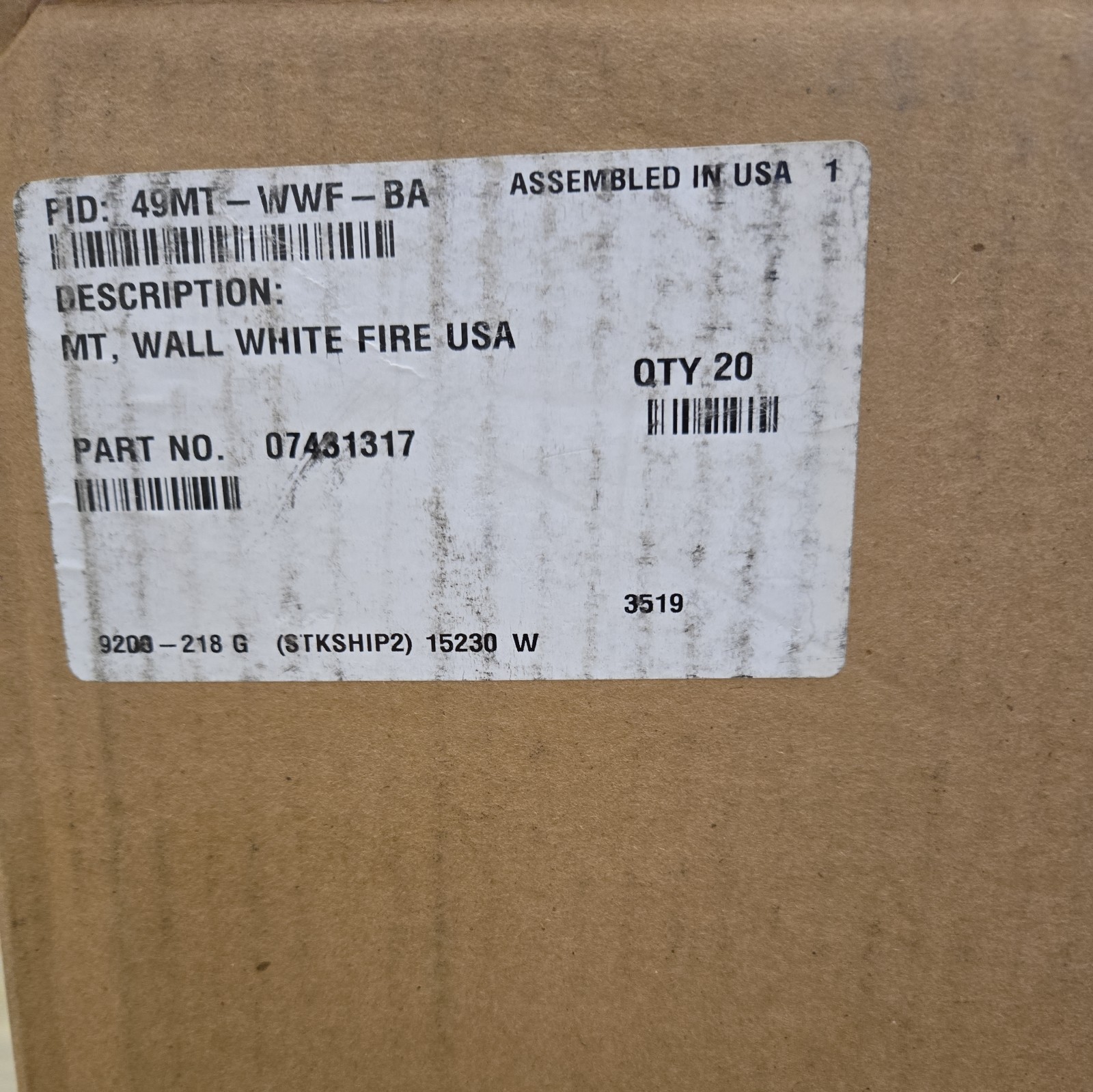 49MT-WWF-BA SIMPLEX ADDRESSABLE WHITE WALL HORN