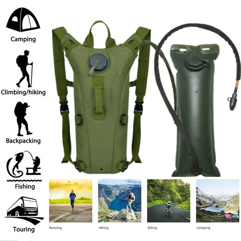 3L Water Bladder Hydration Backpack Hiking Camping Bag Tactical Molle Daypack