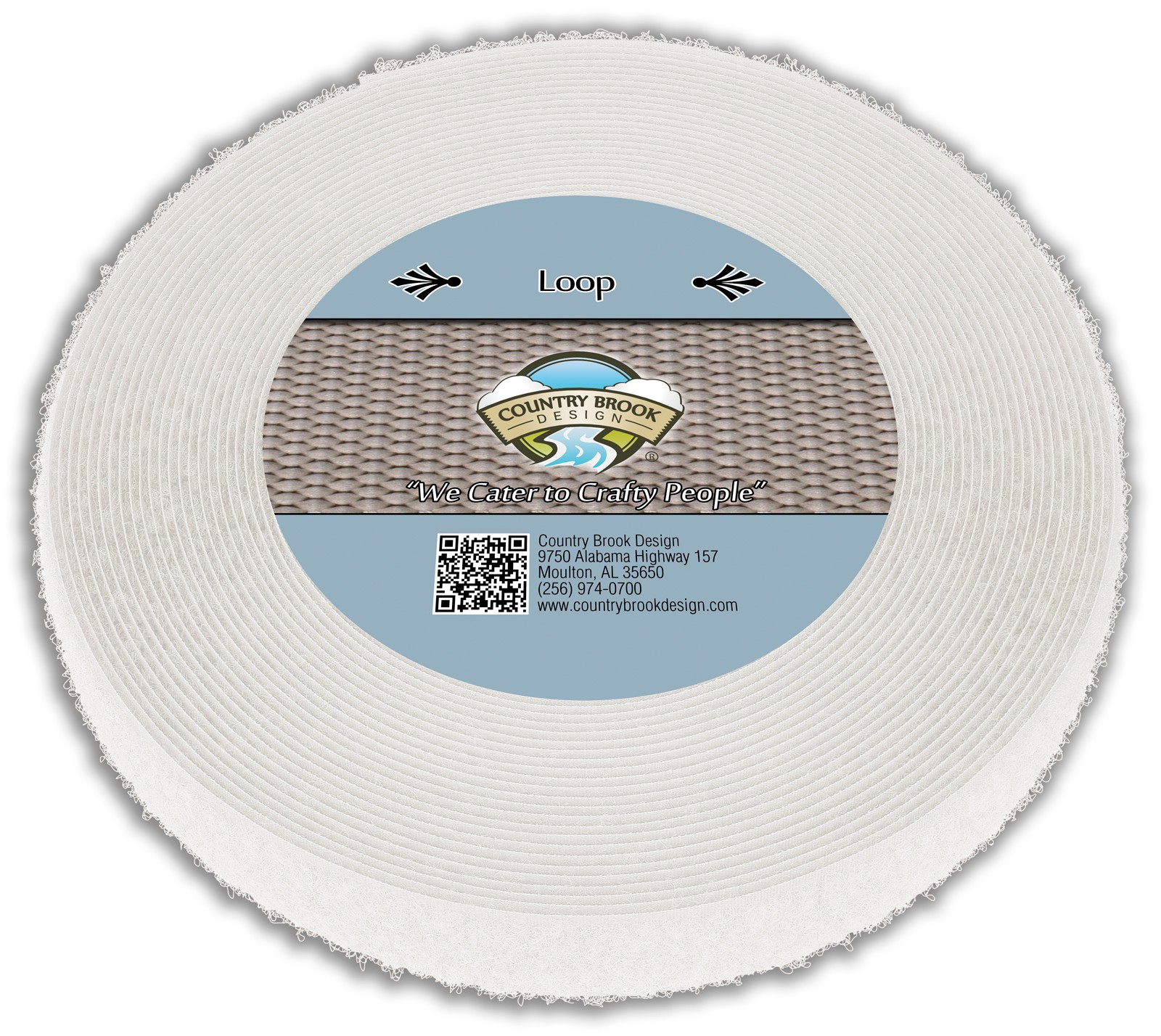 Country Brook Design® White Sew On Loop Only (1 inch, 10 yards)