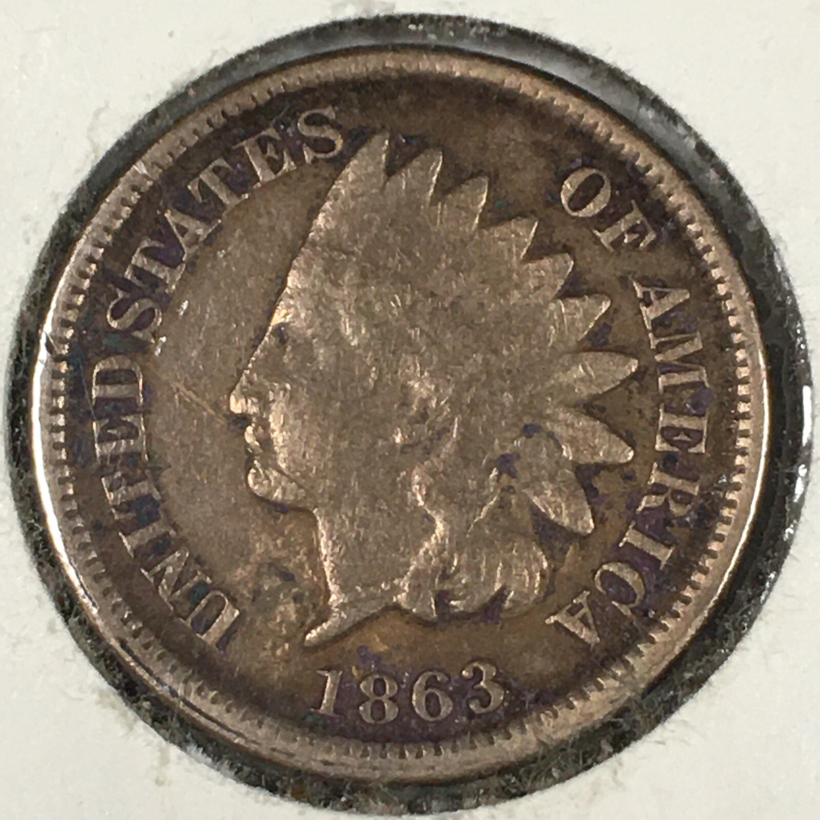 1863 Indian Head Cent Penny - Very Good (VG) KM#90 - 7287