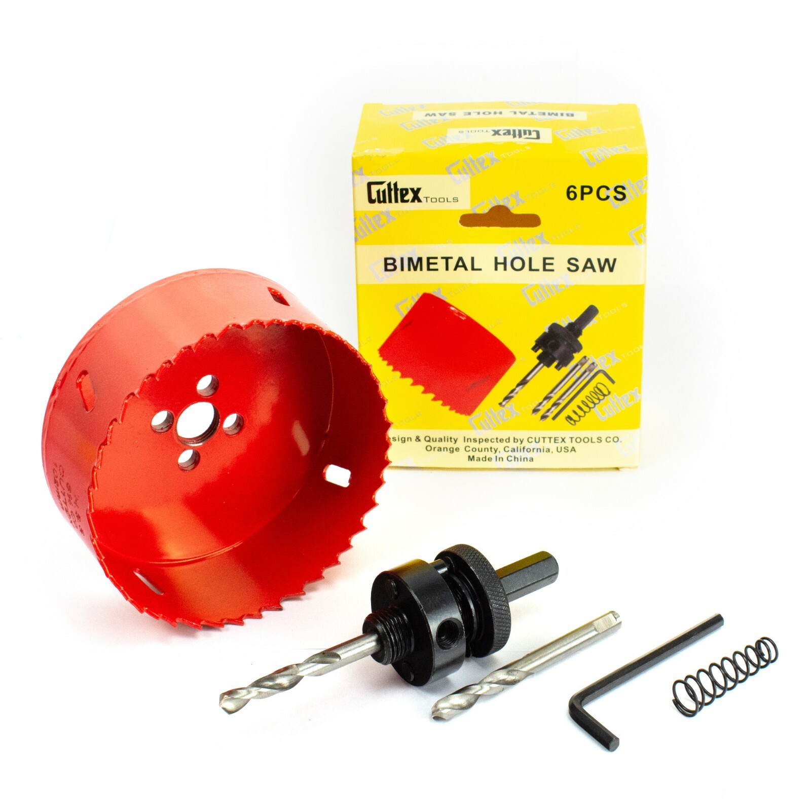 5-3/8"(137mm) Cuttex Tools Bi-Metal Hole Saw Kit,6 PCS Set, %8 Co,MAX 40mm Depth