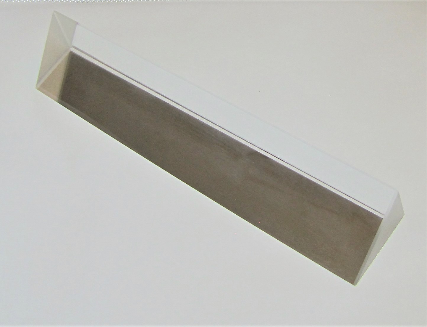 Large Optical Glass Triangular Prism 15cm x 4cm 6" Light Spectrum Physics w Box