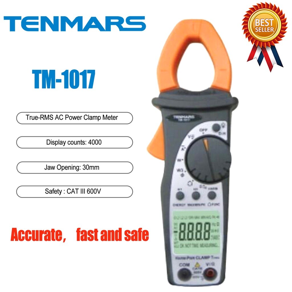 Tenmars TM-1017 400A True-RMS AC Power Clamp Meter +Phase Rotation✦Kd