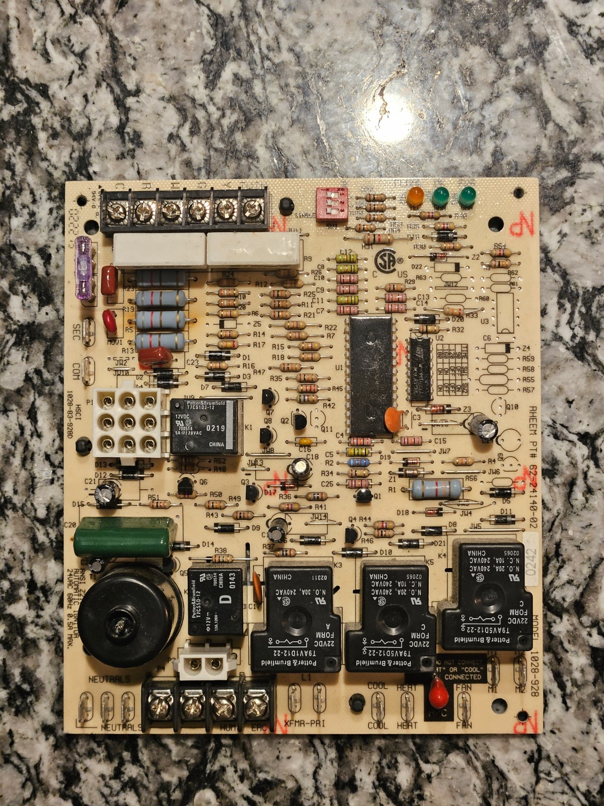 Rheem Ruud 62-24140-02 Furnace Control Circuit Board 1028-928