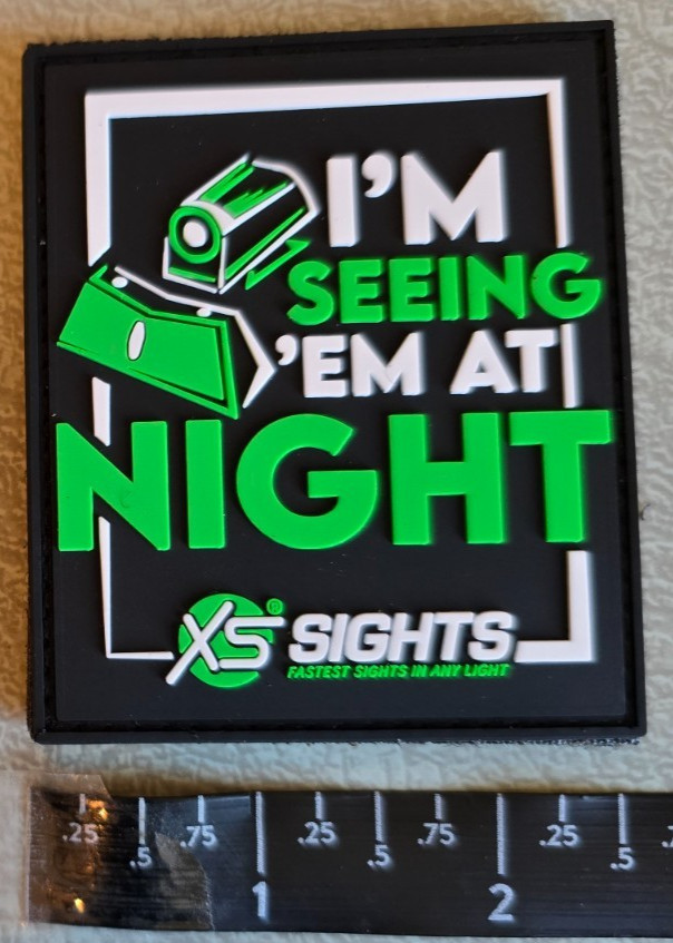XS Sights Im Seeing At Night Tactical Morale PVC Patch Hook Loop 2026 Shot Show